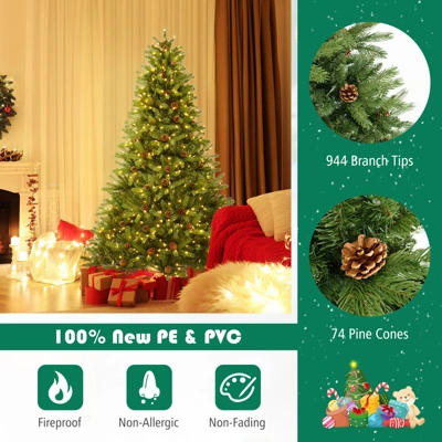 Costway 6 FT Pre-Lit Christmas Tree 3-Minute Quick Shape With Quick Power Connector Timer - Image 7