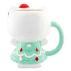 Silver Buffalo Sanrio Hello Kitty Holiday Tree Dress 3D Sculpted Ceramic Mug | Holds 20 Ounces
