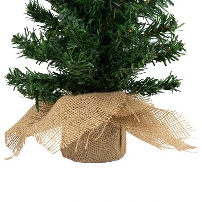 Northlight 1.5 FT Unlit Artificial Christmas Tree Mixed Green Pine In Burlap Base - Image 5