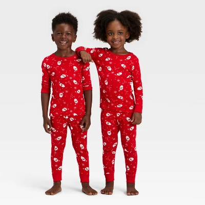 Toddler Santa Print Ribbed Long Sleeve Shirt And Pants Holiday Matching Family Pajama Set - Wondershop™ Red - Image 5