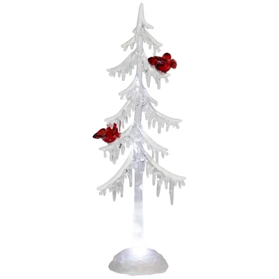 Northlight LED Lighted Acrylic Icicle Tree With Cardinals Christmas Decoration - 14" - Image 4