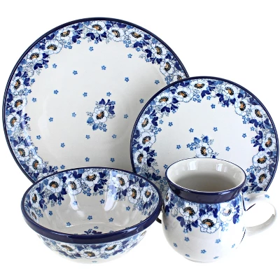Blue Rose Polish Pottery Ceramika Artystyczna Dinnerware (16 PC) - Image 15