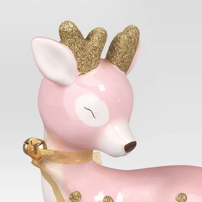 Christmas Ceramic Sitting Deer Décor Pink - Wondershop™ - Image 3