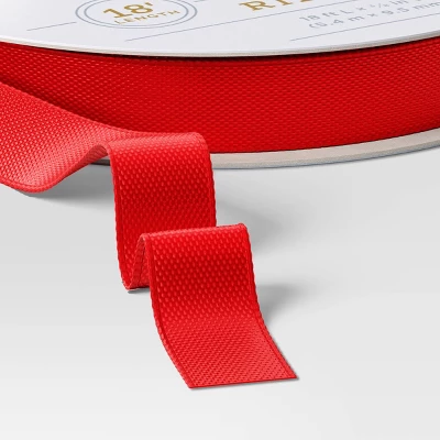 18' Christmas Fabric Ribbon Red Satin - Wondershop™ - Image 2