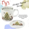 Royal Worcester Wrendale Designs Mug & Coaster Set, 11 Ounce Fine Bone China Holiday Mug Set With Beautiful Animals Motifs