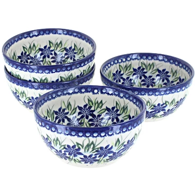 Blue Rose Polish Pottery 71-4 Vena Dessert Bowl Set - Image 12