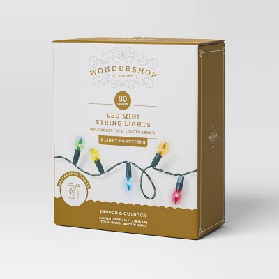 50ct LED Battery Operated Hybrid Miniature String Lights With Green Wire - Wondershop™ - Image 5