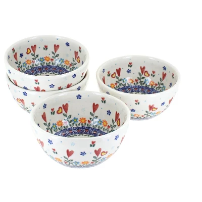 Blue Rose Polish Pottery 71-4 Vena Dessert Bowl Set - Image 7