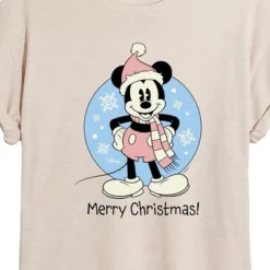 Women's - Disney - Mickey Merry Christmas Oversized Graphic T-Shirt