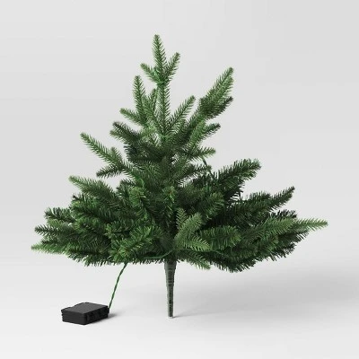 20" Pre-lit LED Battery Operated Mixed Pine Mini Christmas Artificial Pot Filler Warm White Lights - Wondershopâ˘: Indoor/Outdoor - Image 3