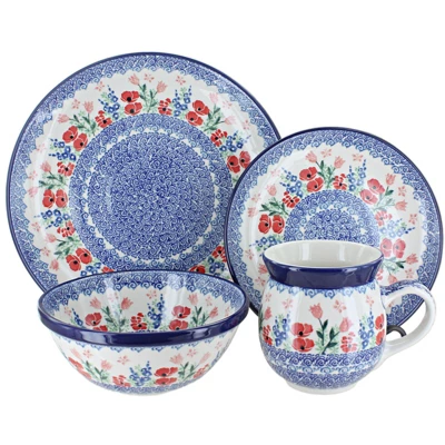 Blue Rose Polish Pottery Ceramika Artystyczna Dinnerware (16 PC) - Image 12