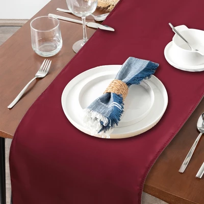 Unique Bargains Table Runner 108.27"L X 11.81"W Wine Red 1 Pc - Image 5
