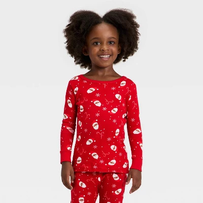 Toddler Santa Print Ribbed Long Sleeve Shirt And Pants Holiday Matching Family Pajama Set - Wondershop™ Red - Image 2