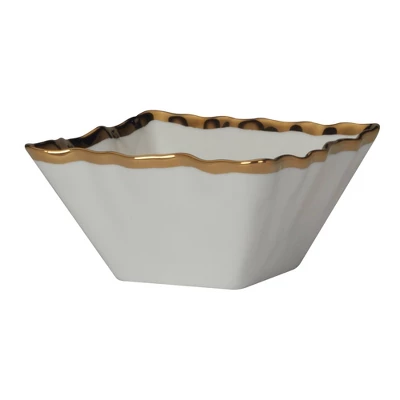 Certified International Set Of 4 14oz Regency Square Snack Bowls Gold - Image 2