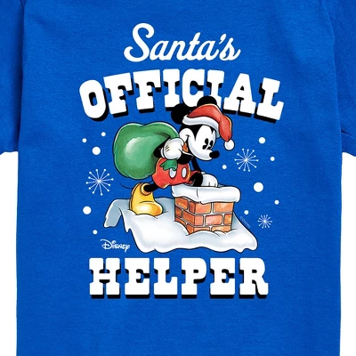 Boys' - Disney - Mickey Mouse Santas Official Helper Christmas Short Sleeve Graphic T-Shirt