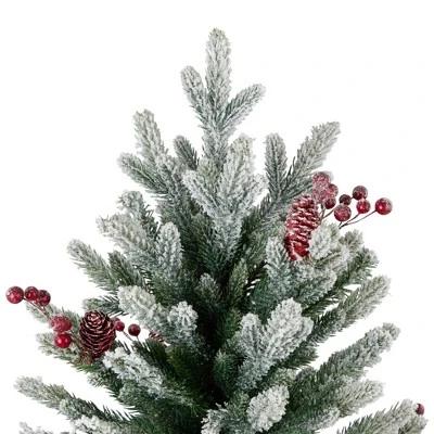 Northlight Real Touch™️ Potted Flocked Mini Fir Pine Artificial Christmas Tree - 25" - Unlit - Image 2
