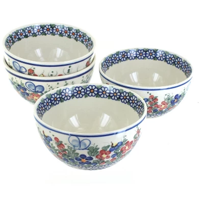 Blue Rose Polish Pottery 71-4 Vena Dessert Bowl Set - Image 6