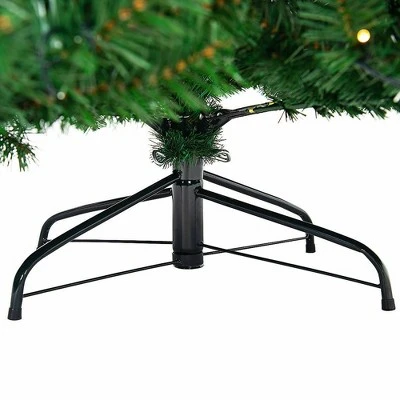 Costway Pre-Lit PVC Christmas Tree 9Ft Hinged 700 LED Lights Green - Image 9