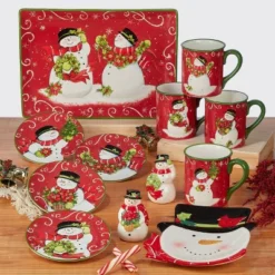 16oz 4pk Earthenware Holiday Magic Snowman Mugs - Certified International