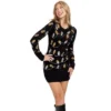 Tipsy Elves Tipsy Elves Women's Light Strand Sweater Dress - Black Christmas Lights Sweater Dress