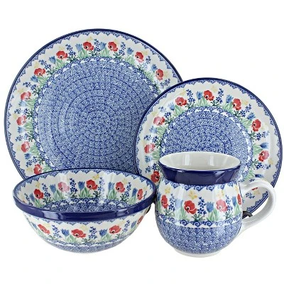 Blue Rose Polish Pottery Ceramika Artystyczna Dinnerware (16 PC) - Image 18
