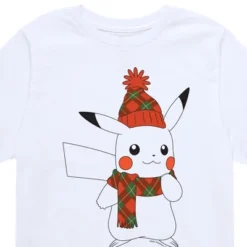 POKEMON Boys' - Pokémon - Pikachu Snowy Christmas Outfit Short Sleeve Graphic T-Shirt