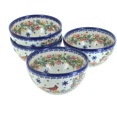 Blue Rose Polish Pottery 71-4 Vena Dessert Bowl Set - Image 13