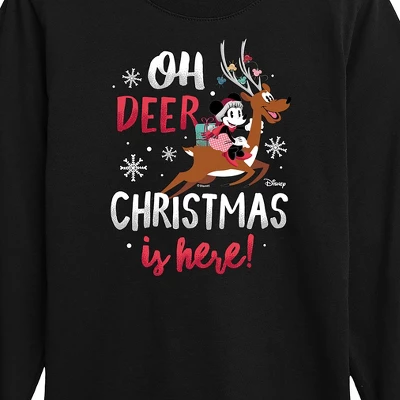 Boys' - Disney - Minnie Mouse Oh Deer Christmas Is Here Long Sleeve Graphic T-Shirt