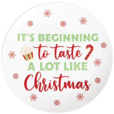 Gallerie II 6" Christmas Cute Humor Decorative Serving Plates Set Of 2 - Image 2