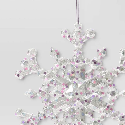 5" Christmas Iridescent Plastic Snowflake Ornament - Wondershop⢠- Image 2