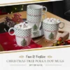 Spode Christmas Tree Polka Dot Stackable Mugs, Set Of 4 - Festive 10oz Mugs, Dishwasher, Microwave, Freezer Safe - Fine Earthenware Holiday Mugs