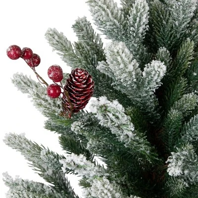 Northlight Real Touch™️ Potted Flocked Mini Fir Pine Artificial Christmas Tree - 25" - Unlit - Image 3