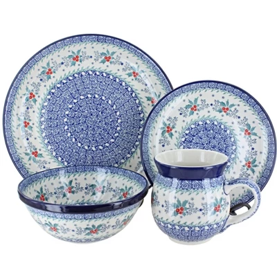 Blue Rose Polish Pottery Ceramika Artystyczna Dinnerware (16 PC) - Image 11
