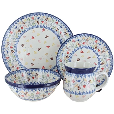 Blue Rose Polish Pottery Ceramika Artystyczna Dinnerware (16 PC) - Image 4