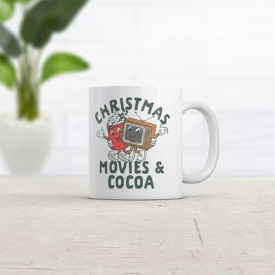 Crazy Dog Christmas Movies And Cocoa Mug Funny Sarcastic Xmas Graphic Novelty Cup-11oz