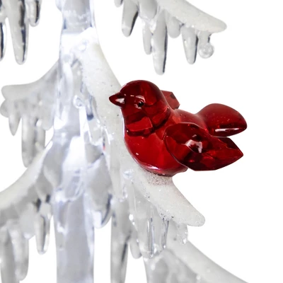 Northlight LED Lighted Acrylic Icicle Tree With Cardinals Christmas Decoration - 14" - Image 5