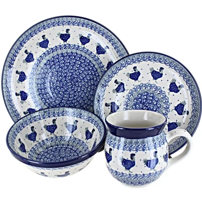 Blue Rose Polish Pottery Ceramika Artystyczna Dinnerware (16 PC) - Image 5