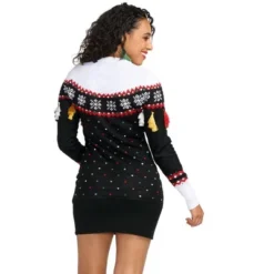 Tipsy Elves Merry Christmas Tassel Sweater Dress For Women - Christmas Party Dress