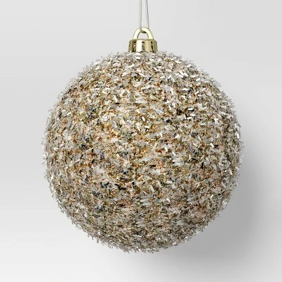 9ct Christmas Tinsel Ball Champagne - Wondershop⢠- Image 3