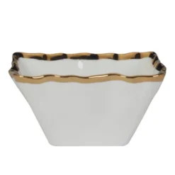 Certified International Set Of 4 14oz Regency Square Snack Bowls Gold