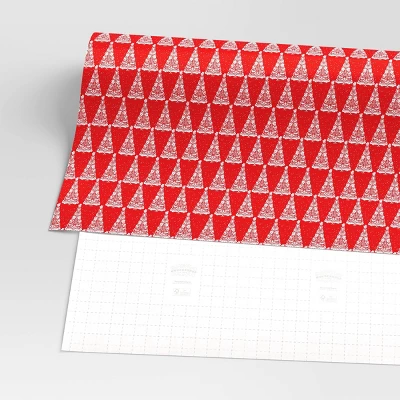 30” 20 Sq Ft Christmas Roll Wrap White Trees On Red - Wondershop™ - Image 2