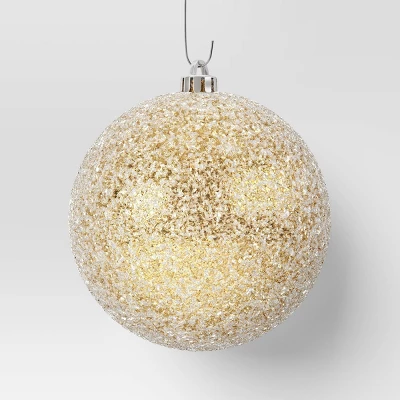 9ct 100mm Christmas Ornament Set Iced Green/Champagne/Red - Wondershop⢠- Image 3