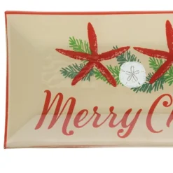 Gallerie II Merry Christmas Starfish Slump Glass Platter