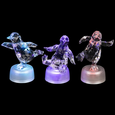 Northlight LED Lighted Color Changing Penguin Acrylic Christmas Decorations - 4" - Set Of 3 - Image 6