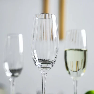 Slickblue Crystal Clear Ribbed Optic Champagne Flutes - 8 Oz, Set Of 4 - Image 5