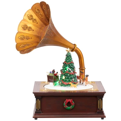 Northlight LED Lighted And Musical Gramophone Animated Christmas Decoration - 14" - Image 2