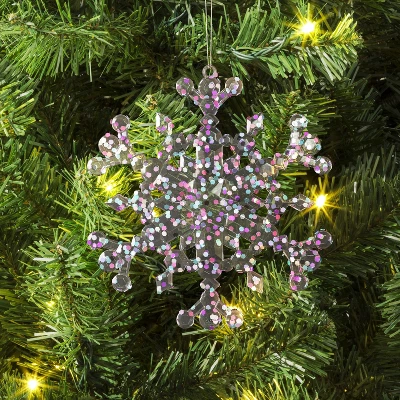 5" Christmas Iridescent Plastic Snowflake Ornament - Wondershopâ˘