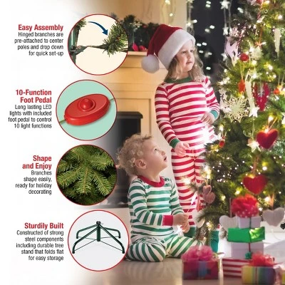 National Tree Company Pre-lit Feel Real Downswept Douglas Fir Artificial Christmas Tree With Dual Color LED Lights - Image 7