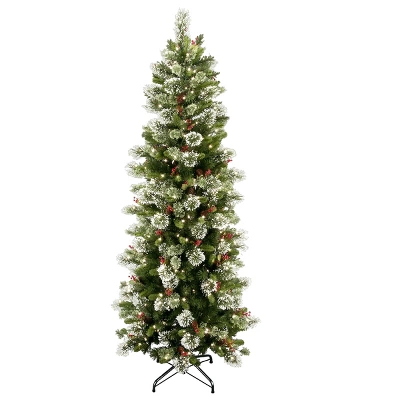 Prelit Flocked Pine Artificial Christmas Tree Clear Lights - National Tree Company - Image 7