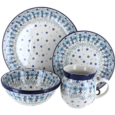 Blue Rose Polish Pottery Ceramika Artystyczna Dinnerware (16 PC) - Image 9